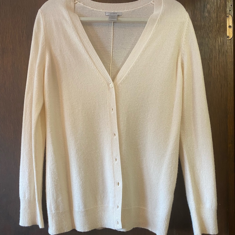 Large Cream Cashmere Cardigan